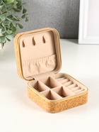 Шкатулка для украшений «Цветочная», пробка, кожзам, 10×10×5 см - Фото 2