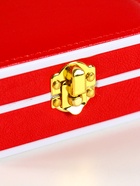 Шкатулка для украшений Giulia, пластик, кожзам, 6 ячеек, 10 полос, красная, 13.5×11.5×5.5 см - Фото 2