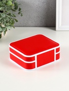 Шкатулка для украшений Giulia, пластик, кожзам, 6 ячеек, 10 полос, красная, 13.5×11.5×5.5 см - фото 59415892