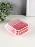 Шкатулка для украшений Giulia, пластик, кожзам, 6 ячеек, 10 полос, красная, 13.5×11.5×5.5 см - фото 59415893