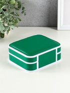 Шкатулка для украшений Giulia, пластик, кожзам, 6 ячеек, 10 полос, зелёная, 13.5×11.5×5.5 см - Фото 4