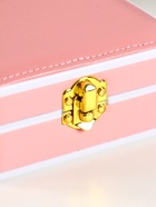 Шкатулка для украшений Giulia, пластик, кожзам, 6 ячеек, 10 полос, персик, 13.5×11.5×5.5 см - Фото 2