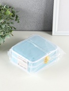 Шкатулка для украшений Giulia, пластик, кожзам, 6 ячеек, 10 полос, голубая, 13.5×11.5×5.5 см - фото 809291058 Шкатулка для украшений Giulia, пластик, кожзам, 6 ячеек, 10 полос, голубая, 13.5×11.5×5.5 см - фото 809291058