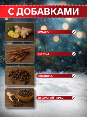 Чай черный новогодний «Рождественский хоровод», с добавками, 50 г