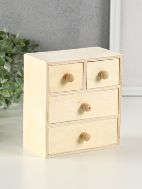 {{photo.Alt || photo.Description || 'УЦЕНКА Шкатулка для росписи «Комод» 4 ящика 14×15.5×7.5 см'}}