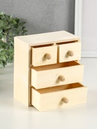 УЦЕНКА Шкатулка для росписи «Комод» 4 ящика 14×15.5×7.5 см - Фото 2