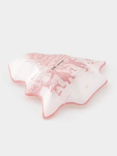 Блюдо сервировочное новогоднее Доляна «Новогодние забавы», 17.7×18.5×3.5 см, стекло, белое, красное