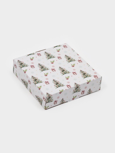 Блюдо сервировочное новогоднее Доляна «Новогодние забавы», 17.7×18.5×3.5 см, стекло, белое, красное