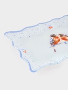 Блюдо сервировочное новогоднее Доляна «Снегири на ветке«», 25×16 см, стекло, белое, голубое - фото 59416038