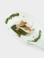 Подставка под ложку Доляна «Новогодние зверята», 26.5×10×2 см, стекло, белая - фото 59416042