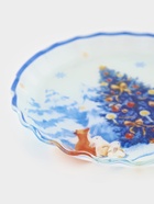 Блюдо сервировочное новогоднее Доляна «Новый Год в лесу», d=19, h=2.1 см, с бортиком, стекло, белое, голубое - фото 59416050