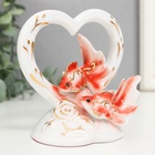 УЦЕНКА Сувенир керамика "Золотые рыбки в сердце" МИКС 12х7,5х12 см - Фото 3