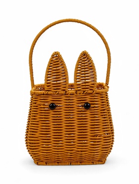 Корзина плетёная для хранения «Заяц», 17×17×17 см, ручка h=16 см, коричневая