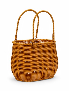 Корзина плетёная для хранения, 21×13×17 см, ручка h=13 см, коричневая