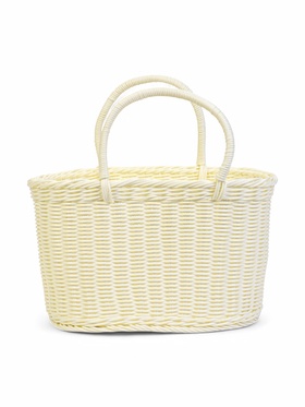 Корзина плетёная для хранения, 37×20.5×36 см, ручка h=17 см, белая