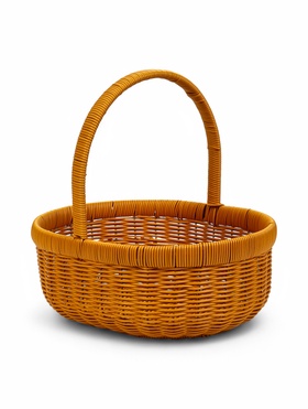 Корзина плетёная для хранения, 34×27×13 см, ручка h=20 см, коричневая