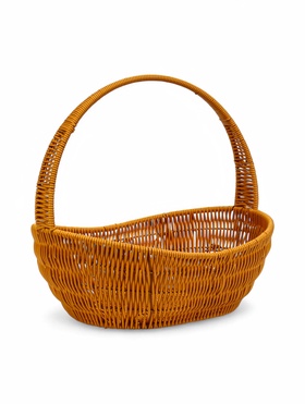 Корзина плетёная для хранения, 34×26×14 см, ручка h=20 см, коричневая