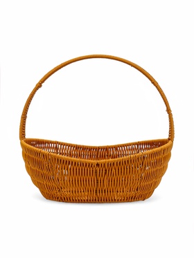 Корзина плетёная для хранения, 34×26×14 см, ручка h=20 см, коричневая