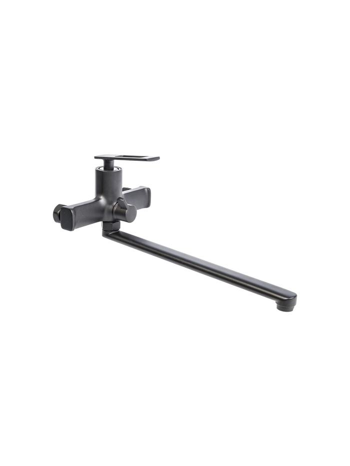 УЦЕНКА Смеситель для ванны Accoona A71127AT, однорычажный, излив 300 мм, душевой набор, черный 94100 - Фото 1