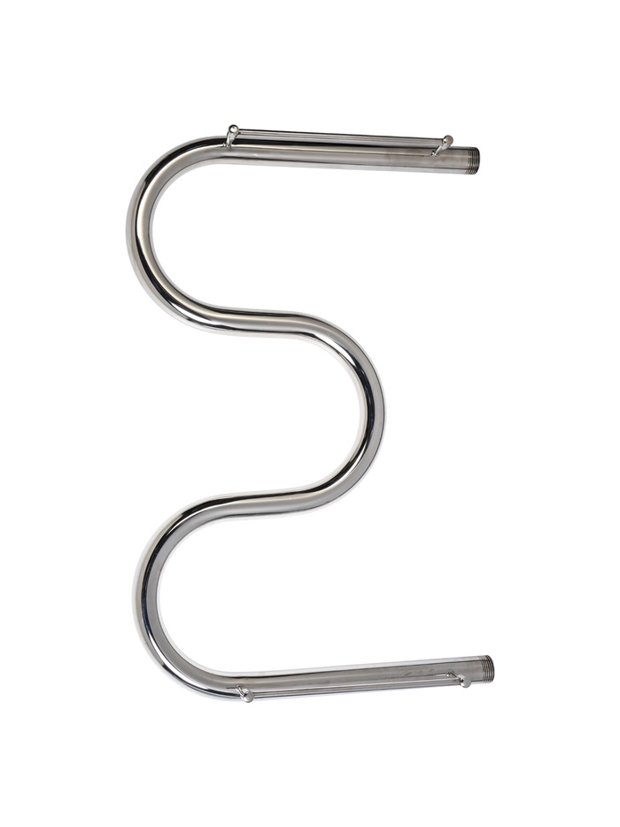 УЦЕНКА Полотенцесушитель водяной ТЕРА, М-образный, 600×400 мм, с полкой, D=32 мм, наруж. резьба 1" 6 - Фото 1