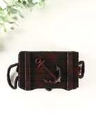 Шкатулка для украшений «Морской сундук с якорем», с ручкой, дерево, красно-коричневая, 12.8×8×5.5 см - Фото 3