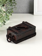 Шкатулка для украшений «Морской сундук с якорем», с ручкой, дерево, красно-коричневая, 12.8×8×5.5 см - фото 809291540