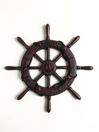 Настенный декор «Штурвал: Парусник и ракушки», панно, красно-коричневый, 33.5×33.5×3 см - фото 809291545