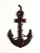 Настенный декор «Якорь с верёвкой: Парусник», панно, красно-коричневый, 33×23×2 см - Фото 1