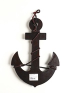 Настенный декор «Якорь с верёвкой: Парусник», панно, красно-коричневый, 33×23×2 см - фото 809291551