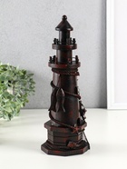 Фигура дерево «Маяк со штурвалом», красно-коричневый, 10×10×30 см - Фото 2