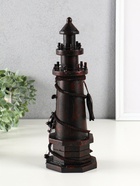 Фигура дерево «Маяк со штурвалом», красно-коричневый, 10×10×30 см - Фото 3