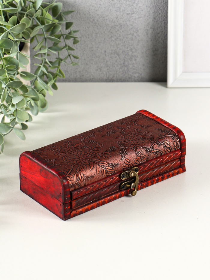 Шкатулка-купюрница дерево «Листья», для денег, украшений, 9×17×5.5 см - Фото 1