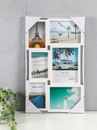 Фоторамка - коллаж на 6 фото 10×15 см, 13×18 см, 15×20 см «Воспоминания», МДФ, стекло, белая, 51×31.5×2.2 см - Фото 4