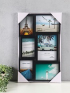 Фоторамка - коллаж на 6 фото 10×15 см, 13×18 см, 15×20 см «Воспоминания», МДФ, стекло, чёрная, 51×31.5×2.2 см - Фото 4