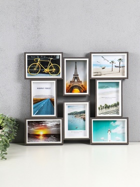 Фоторамка-коллаж на 8 фото 10×15 см «День и ночь», МДФ, стекло, 40.5×45×2.2 см