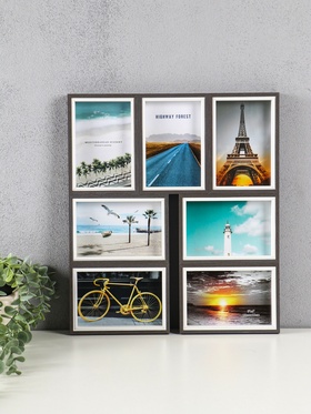 Фоторамка-коллаж на 7 фото 10×15 см «День и ночь», МДФ, стекло, 40.5×35.5×2.2 см