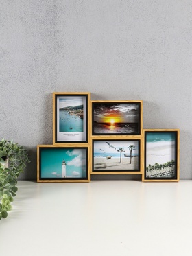 Фоторамка-коллаж на 5 фото 10×15 «Сливки», МДФ, стекло, 28.5×45.5×2.2 см