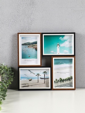 Фоторамка-коллаж на 4 фото 10×15 см «Тёмная ночь», МДФ, стекло, 28.5×28.5×2.2 см