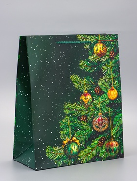 Пакет подарочный новогодний ламинированный, «Новый Год», 26×12×32 см