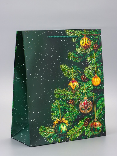 Пакет подарочный новогодний ламинированный, «Новый Год», 26×12×32 см