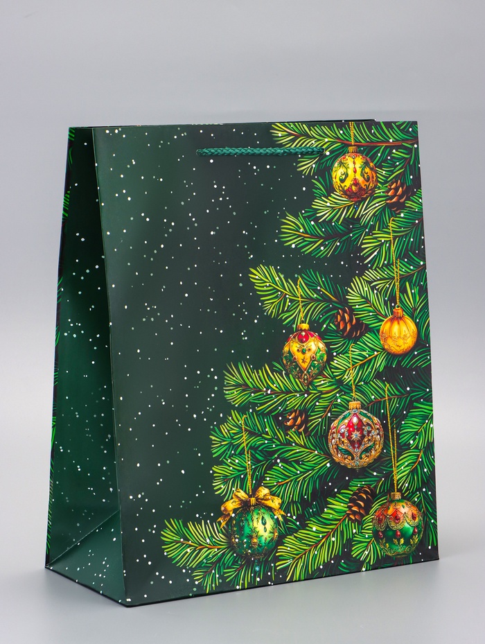 Пакет подарочный новогодний ламинированный, «Новый Год», 26×12×32 см - Фото 1