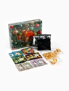 Подарочный набор новогодний «С новым годом»: чай весовой чёрный/зелёный, чай в пакетиках, печенье, кофе, арахис, драже - Фото 1