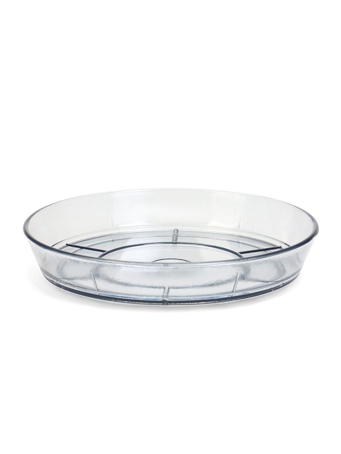 Поддон для цветочных горшков, d=10 см, пластиковый, тёмный, прозрачный