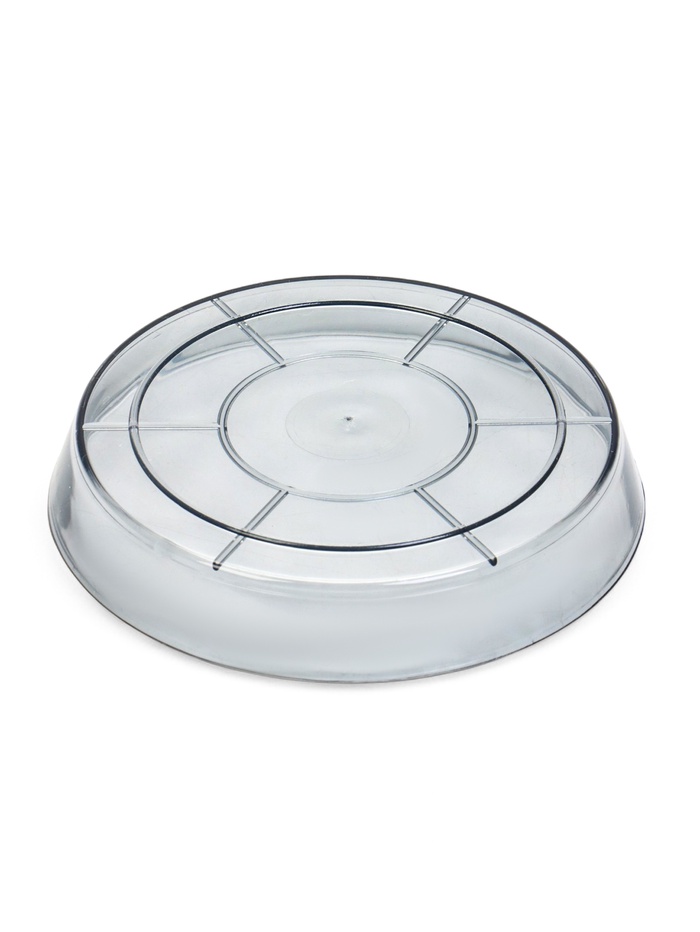 Поддон для цветочных горшков, d=12 см, пластиковый, тёмный, прозрачный