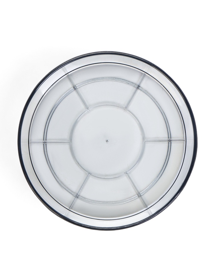 Поддон для цветочных горшков, d=12 см, пластиковый, тёмный, прозрачный