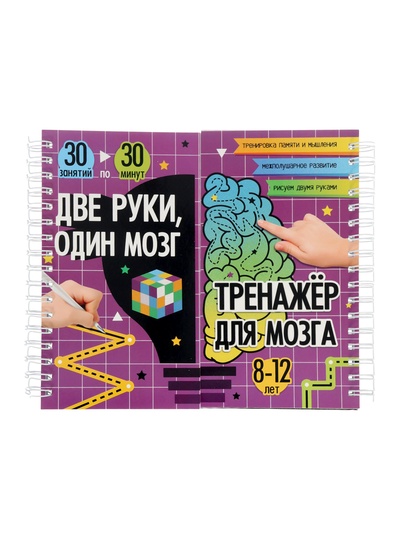 Тренажёр «Две руки, один мозг: тренажёр для мозга», 240 стр.