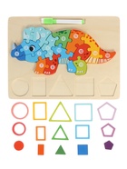 Деревянный 3D пазл для малышей, рамка - вкладыш - Фото 3