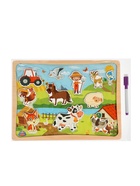 Двусторонний планшет «Ферма», маркер для рисования, липучки, пазлы - Фото 12