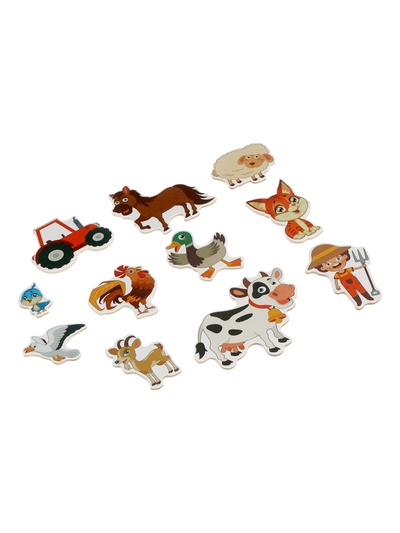 Двусторонний планшет «Ферма», маркер для рисования, липучки, пазлы