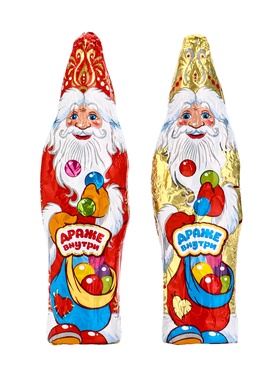 Фигурный шоколад «Дед мороз», с драже внутри, кондитерская глазурь, 80 г